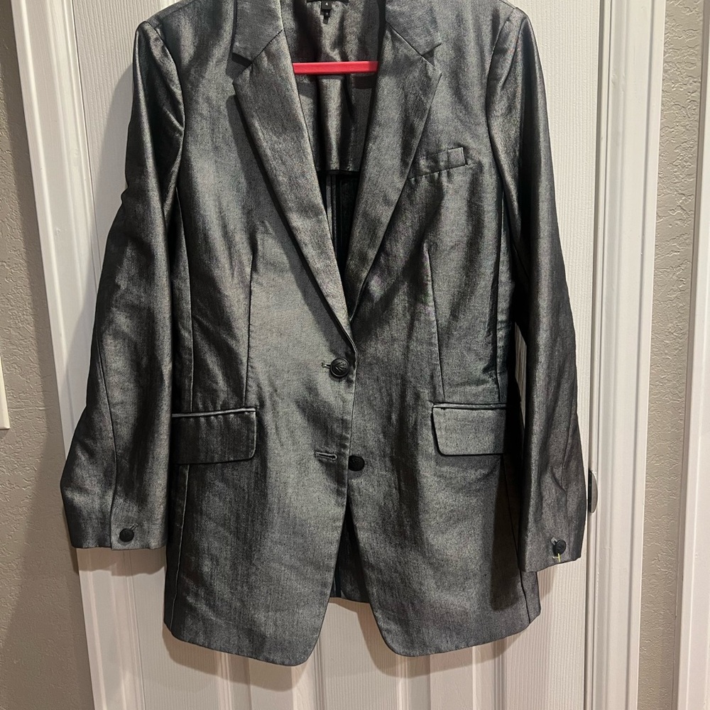 Rag & Bone Charles Shine Boyfriend Jacket Blazer Sz 4 Women